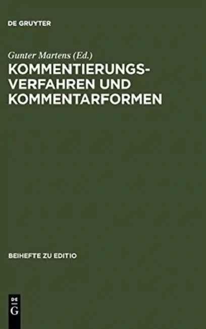 Kommentierungsverfahren und Kommentarformen (English, Gunter Martens)