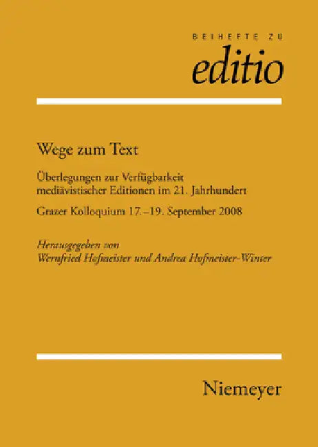 Wege Zum Text (English, Wernfried Hofmeister | Andrea Hofmeister-Winter)