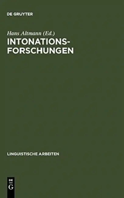 Intonationsforschungen (English, Hans Altmann)
