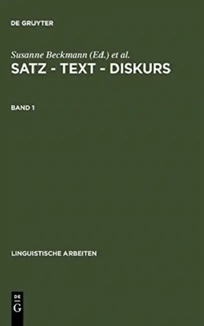 Satz - Text - Diskurs. Band 1 (English, Susanne Beckmann | Sabine Frilling)