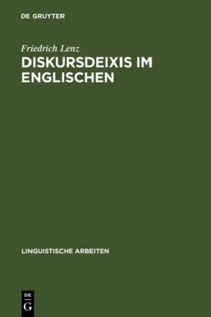 Diskursdeixis im Englischen (English, Friedrich Lenz)