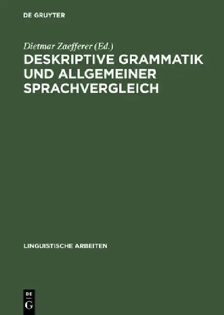 Deskriptive Grammatik und allgemeiner Sprachvergleich (English, Dietmar Zaefferer)