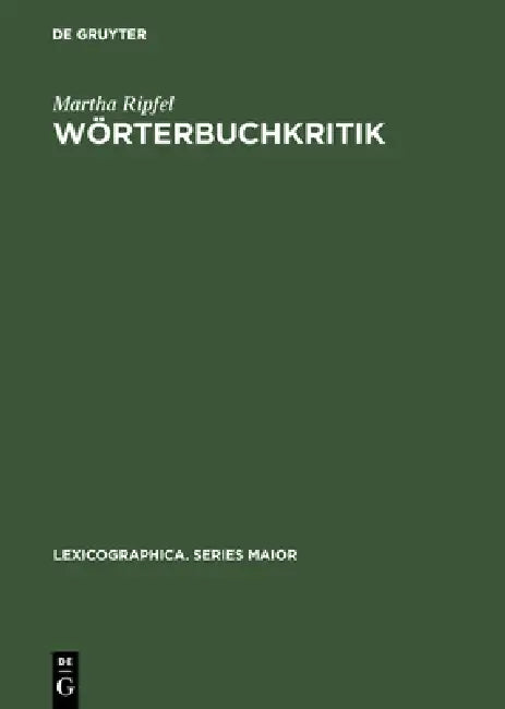 Wörterbuchkritik (English, Martha Ripfel)