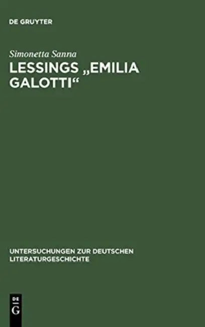 Lessings "Emilia Galotti" (English, Simonetta Sanna)