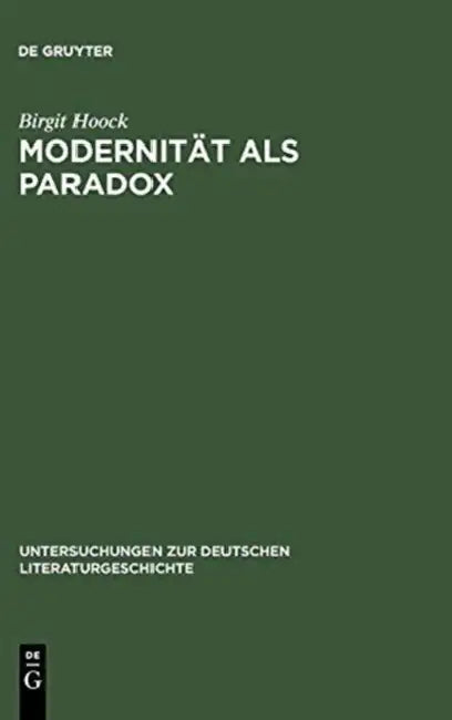 Modernität ALS Paradox (English, Birgit Hoock)