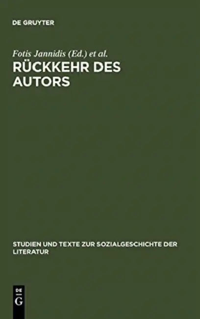 Rückkehr des Autors (English, Fotis Jannidis | Gerhard Lauer | Matias Martinez)