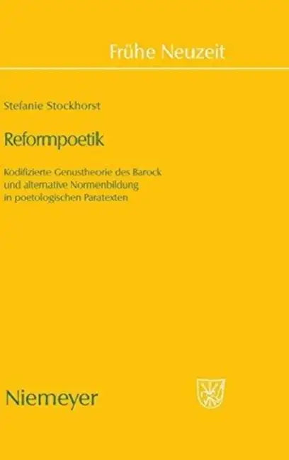 Reformpoetik = Reform Poetics (English, Stefanie Stockhorst)