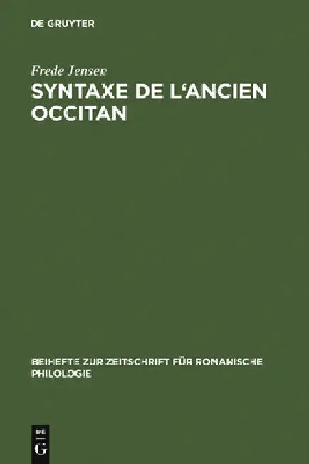 Syntaxe de l'ancien occitan (English, Frede Jensen)