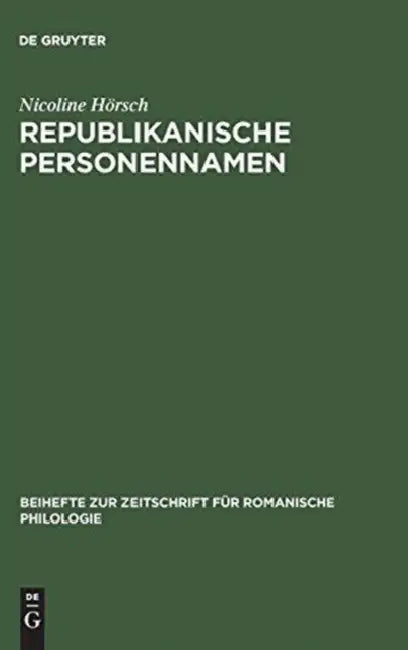 Republikanische Personennamen (English, Nicoline Hörsch)