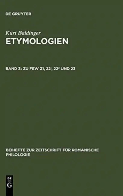 Zu Few 21, 22¹, 22² Und 23 (English, Kurt Baldinger)