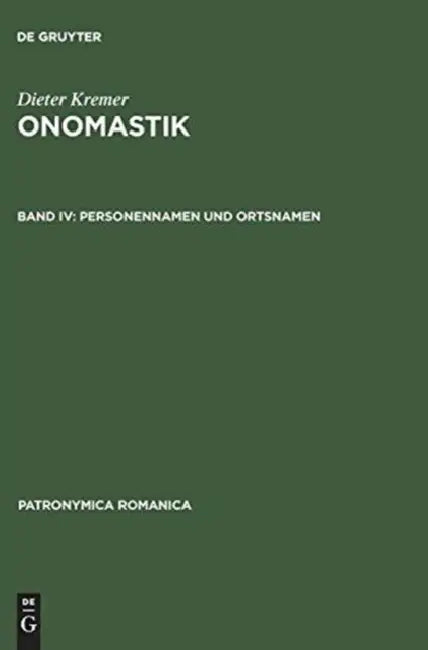 Onomastik, Band IV, Personennamen und Ortsnamen (English, Thorsten Andersson)