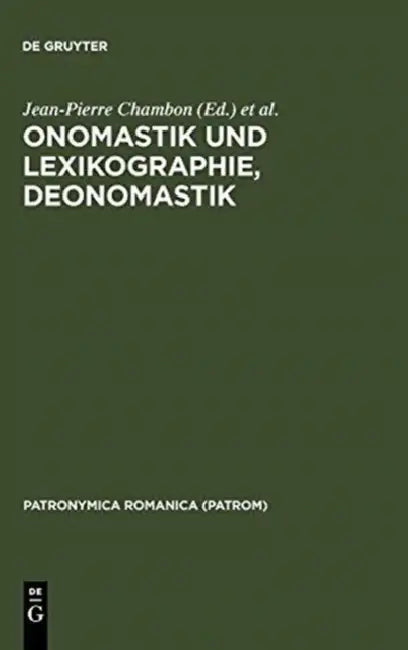 Onomastik und Lexikographie, Deonomastik (English, Jean-Pierre Chambon | Wolfgang Schweickard)