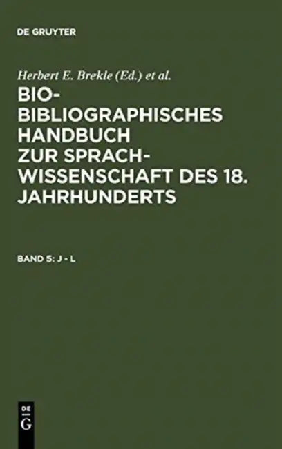 J - L (English, Herbert E. Brekle | Edeltraud Dobnig-Julch | Hans Jurgen Holler)