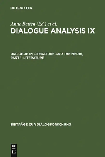 Dialogue Analysis IX (English, Anne Betten | Monika Dannerer)