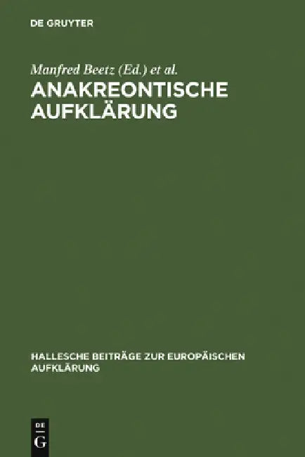 Anakreontische Aufklärung (English, Manfred Beetz | Hans-Joachim Kertscher)