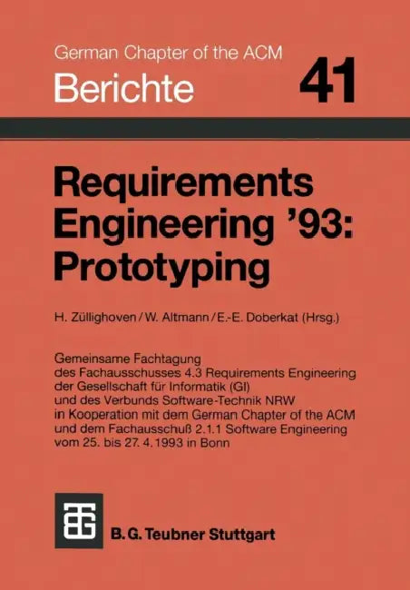 Requirements Engineering '93 (English, Züllighoven | Altmann | Doberkat)