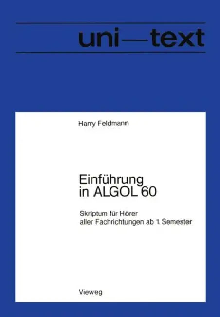 Einführung in ALGOL 60 (English, Harry Feldmann)