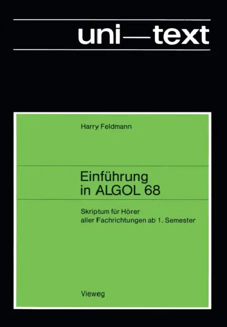 Einführung in ALGOL 68 (English, Harry Feldmann)
