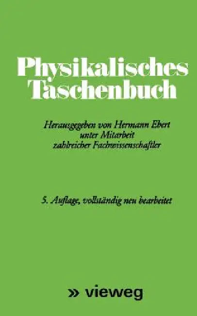 Physikalisches Taschenbuch (English, Hermann Ebert)