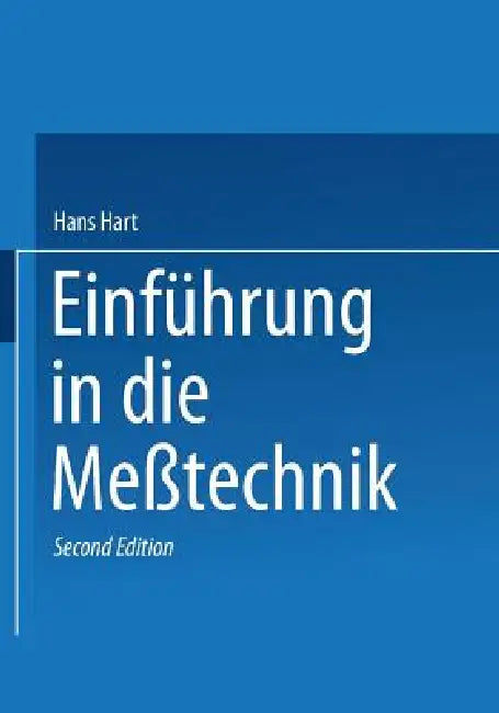 Einführung in Die Meßtechnik (English, Hart Hans)