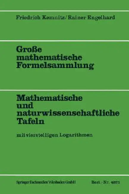 Große Mathematische Formelsammlung (English, Friedrich Kemnitz)