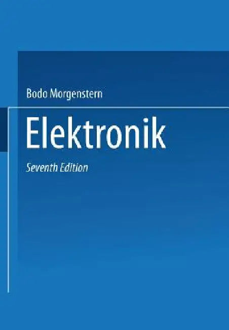 Elektronik 1 (English, Bodo Morgenstern)