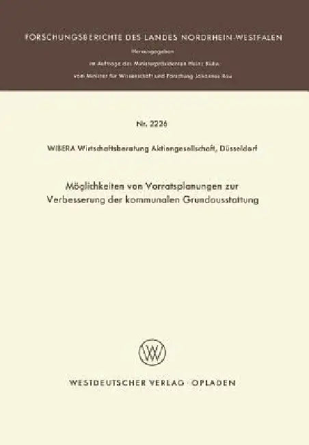 Möglichkeiten Von Vorratsplanungen Zur Verbesserung Der Kommunalen Grundausstattung (English, Kenneth A. Loparo)