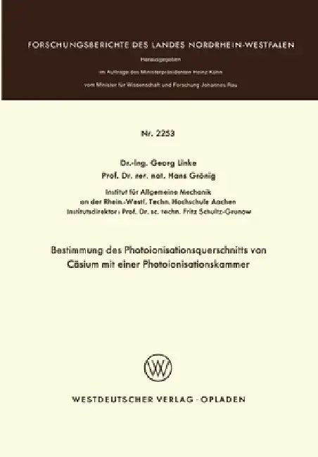 Bestimmung des Photoionisationsquerschnitts von Cäsium mit einer Photoionisationskammer (English, Georg Linke)