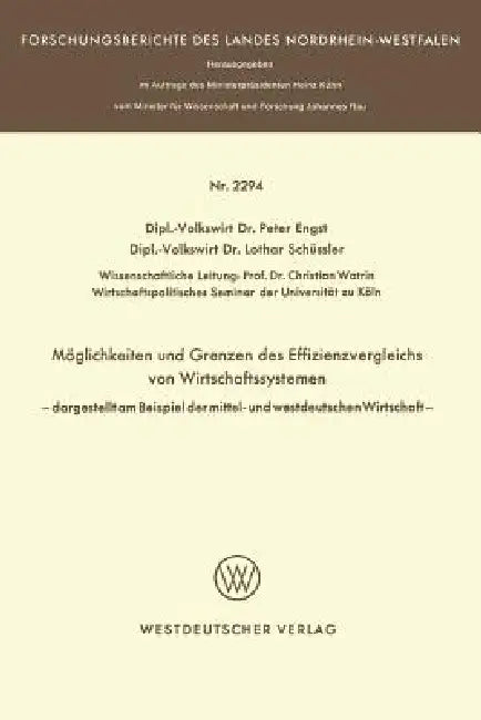 Möglichkeit Und Grenzen Des Effizienzvergleichs Von Wirtschaftssystemen (English, Peter Engst)