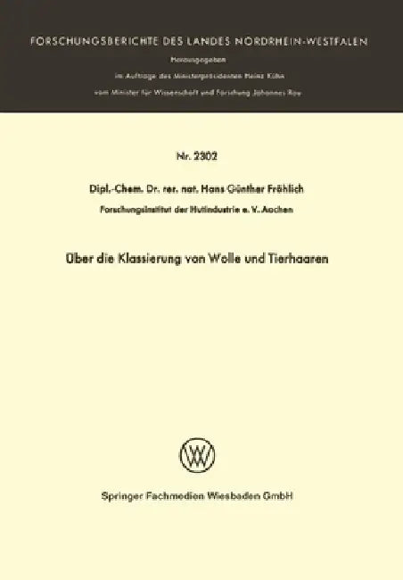 Über die Klassierung von Wolle und Tierhaaren (English, Hans Günther Fröhlich)