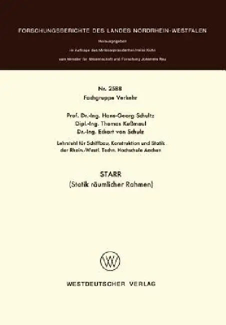 Starr (Statik Räumlicher Rahmen) (English, Hans-Georg Schultz)