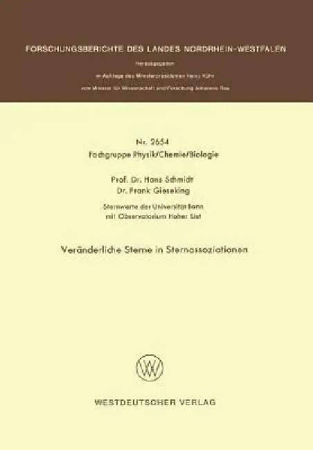 Veränderliche Sterne in Sternassoziationen (English, Hans Schmidt)