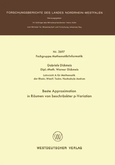 Beste Approximation in Räumen von beschränkter p-Variation (English, Gabriele Dickmeis)