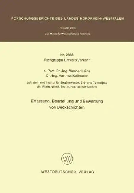 Erfassung, Beurteilung Und Bewertung Von Deckschichten (English, Werner Leins)