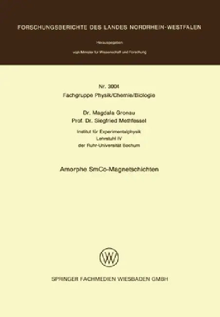 Amorphe SmCo-Magnetschichten (English, Magdala Gronau)