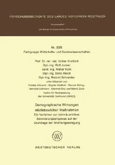 Demographische Wirkungen Städtebaulicher Maßnahmen (English, Volker Kreibich)