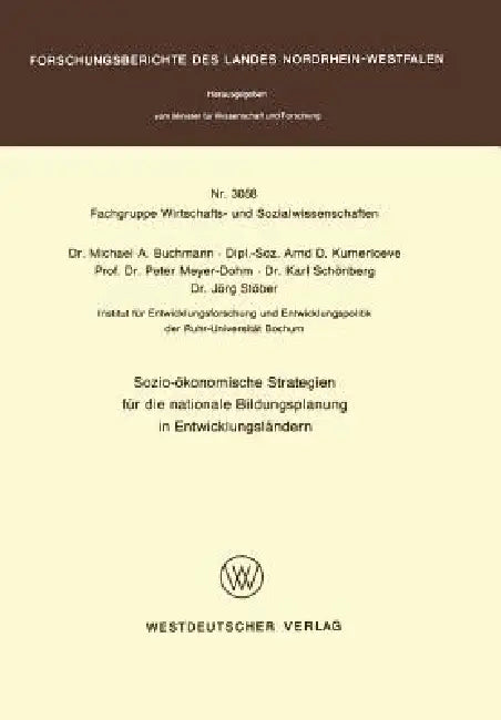 Sozio-Ökonomische Strategien Für Die Nationale Bildungsplanung in Entwicklungsländern (English, Michaela Buchmann)