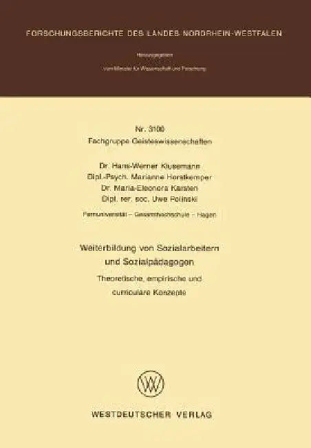 Weiterbildung Von Sozialarbeitern Und Sozialpädagogen (English, Hans-Werner Klusemann)