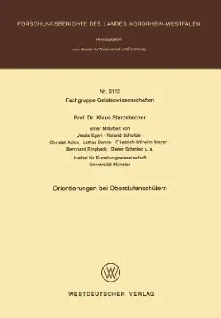 Orientierungen Bei Oberstufenschülern (English, Klaus Sturzebecher)