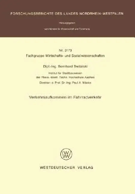 Verkehrsaufkommen Im Fahrradverkehr (English, Bernhard Switaiski)