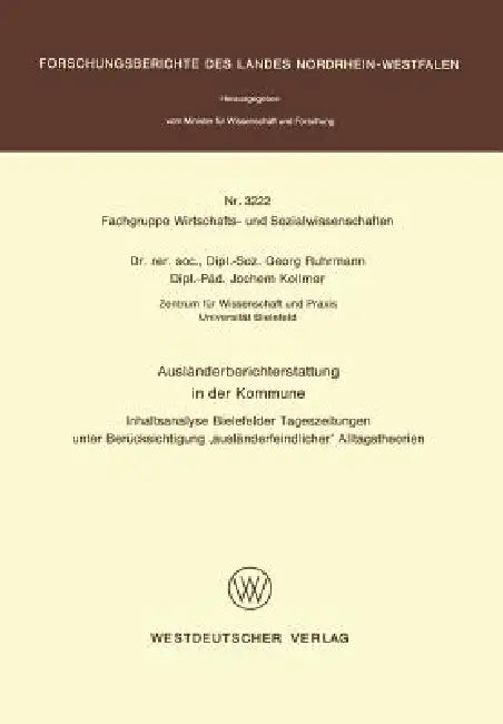 Ausländerberichterstattung in Der Kommune (English, Georg Ruhrmann)