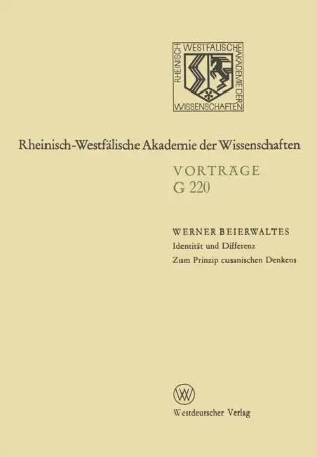 Identität Und Differenz. Zum Prinzip Cusanischen Denkens (English, Werner Beierwaltes)