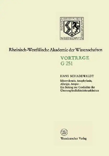 Idiosynkrasie, Anaphylaxie, Allergie, Atopie (English, Hans Schadewaldt)