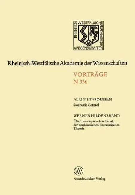 Rheinisch-Westfälische Akademie Der Wissenschaften (English, Alain Bensoussan)