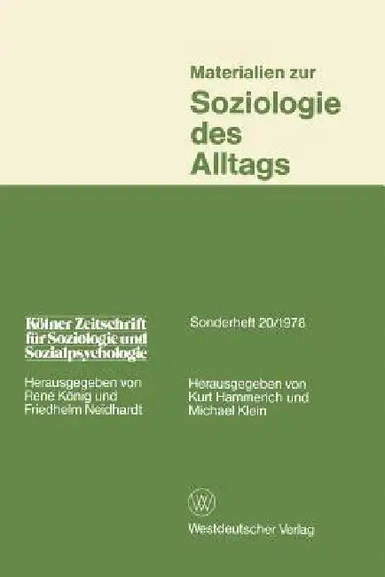Materialien Zur Soziologie Des Alltags (English, Kurt Hammerich)