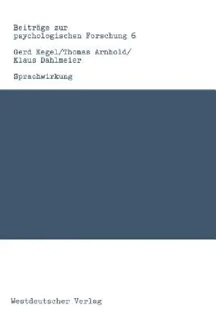 Sprachwirkung (English, Gerd Kegel)