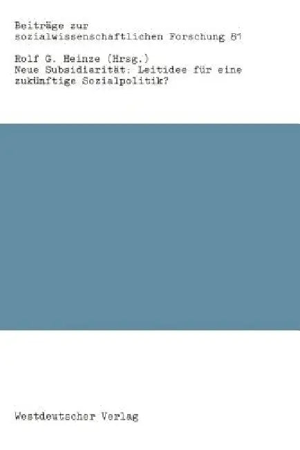 Neue Subsidiarität (English, Rolf Heinze)