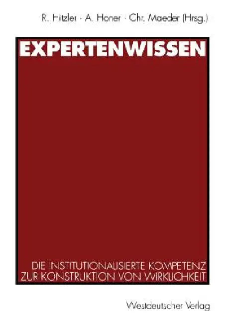 Expertenwissen (English, Ronald Hitzler)
