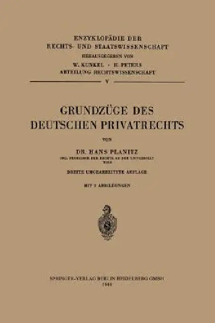 Grundzüge Des Deutschen Privatrechts (English, Hans Planitz)