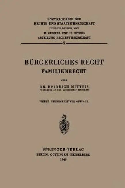Bürgerliches Recht (English, Heinrich Mitteis)